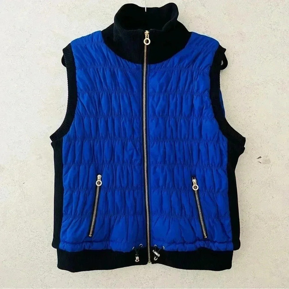CALVIN KLEIN PLUS SIZE BLUE/BLACK GOLD ACCENTS ACTIVE FALL WINTER  ATHLETIC VEST - Picture 1 of 12